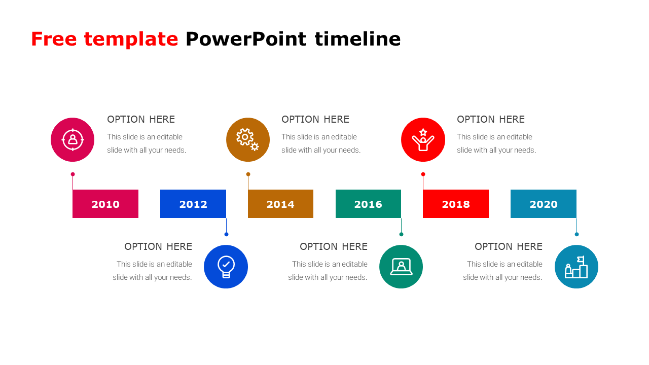 Free - 6 Stages Free Template PowerPoint Timeline Presentation